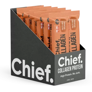 Chief Collagen Protein Bar - Hazelnut Brownie (12 Bars) - Image 1