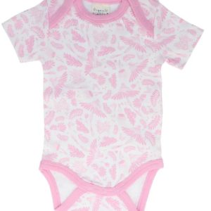 Organic Nights Organic Cotton Summer Baby Onesie - Blush Wings Pink - Image 1