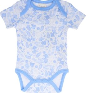 Organic Nights Organic Cotton Summer Baby Onesie - Underwater World Blue - Image 1