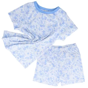 Organic Nights Children's Organic Cotton Short Pyjama Set - Underwater World Blue - Image 1